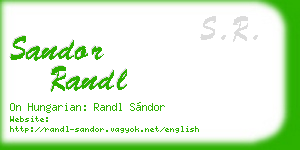 sandor randl business card